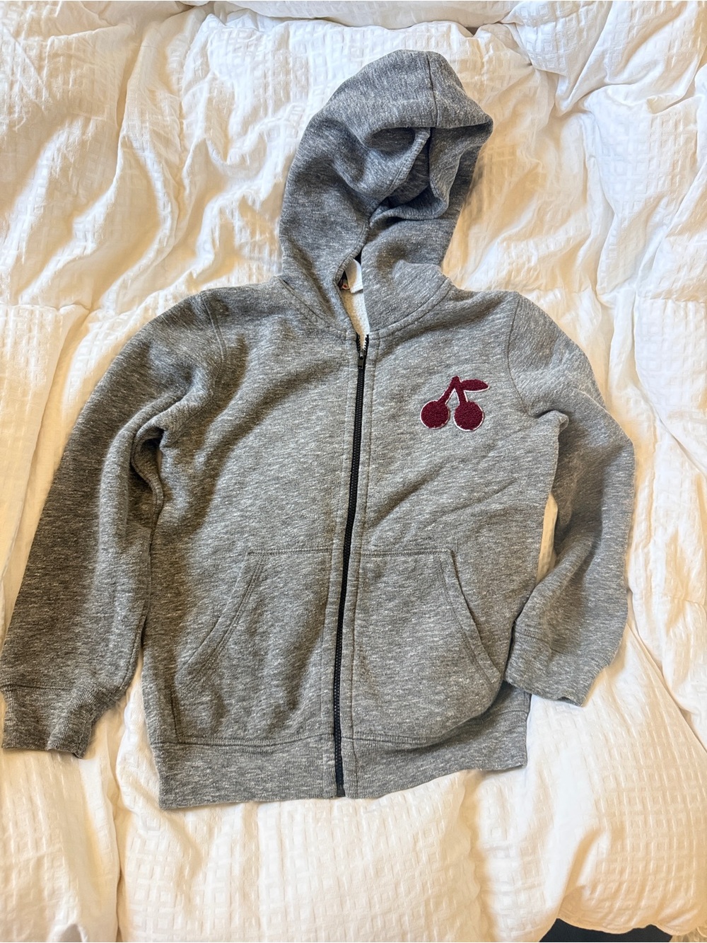 Bonpoint Classic Cherry Patch Zip-Up Hoodie 10Y